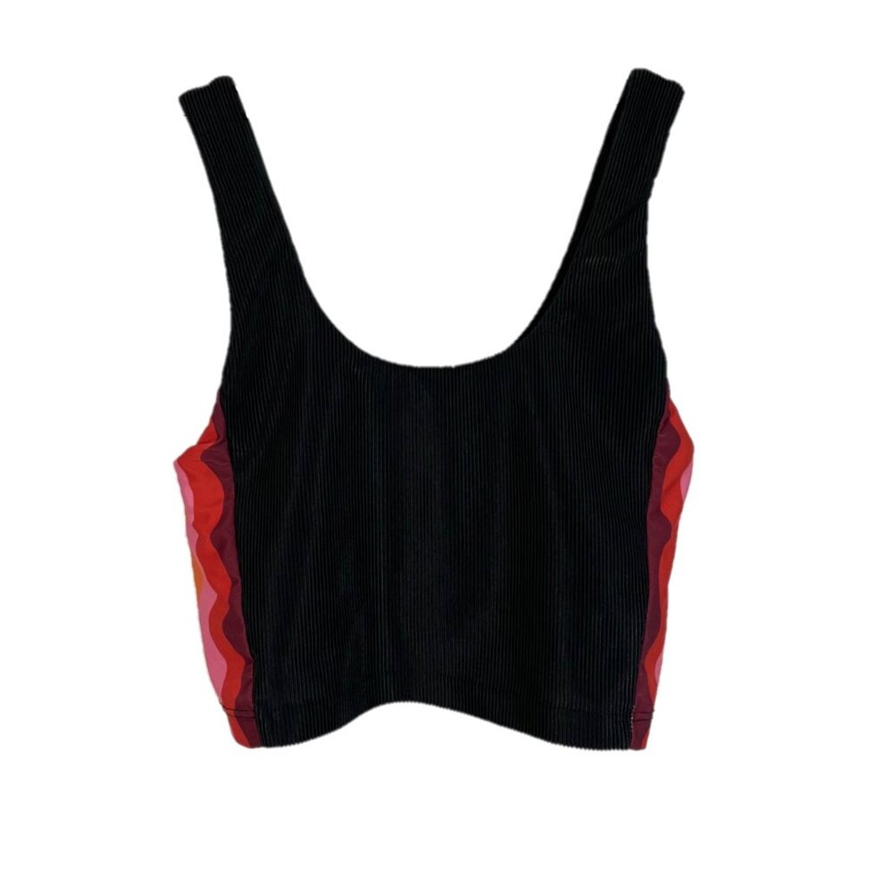 Beach Riot Sport Tessa Black Ribbed Sports Bra
